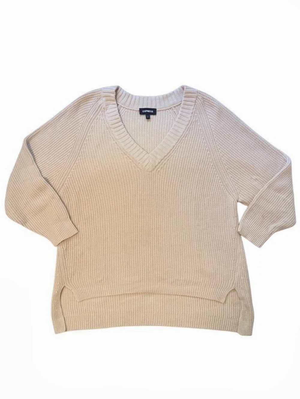 Express Women’s Oversized Sweater V Neck Cotton Size Small